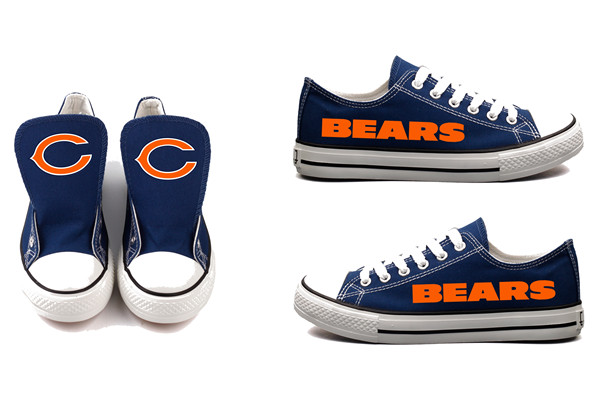 Women Or Youth NFL Chicago Bears Repeat Print Low Top Sneakers 03 - Click Image to Close